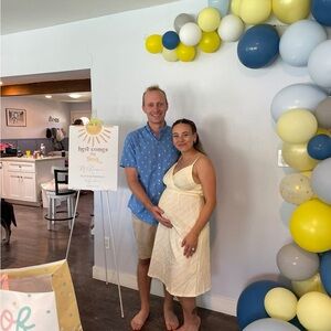 Motherhood Yellow and White Striped Maternity Dress